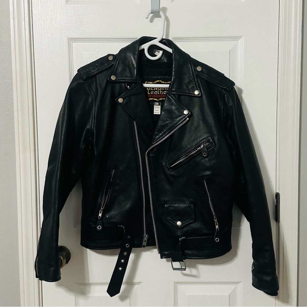 Classic Black Leather Motorcycle Jacket
